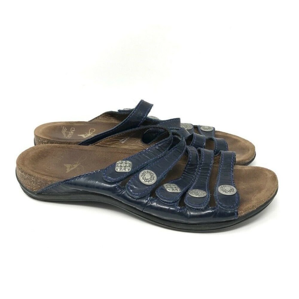 Dansko Slides Sandals Blue Leather Strappy 10